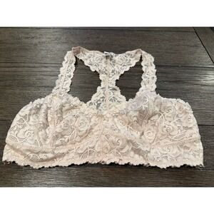 Wishlist pink Lace bra Bralette Size L unlined